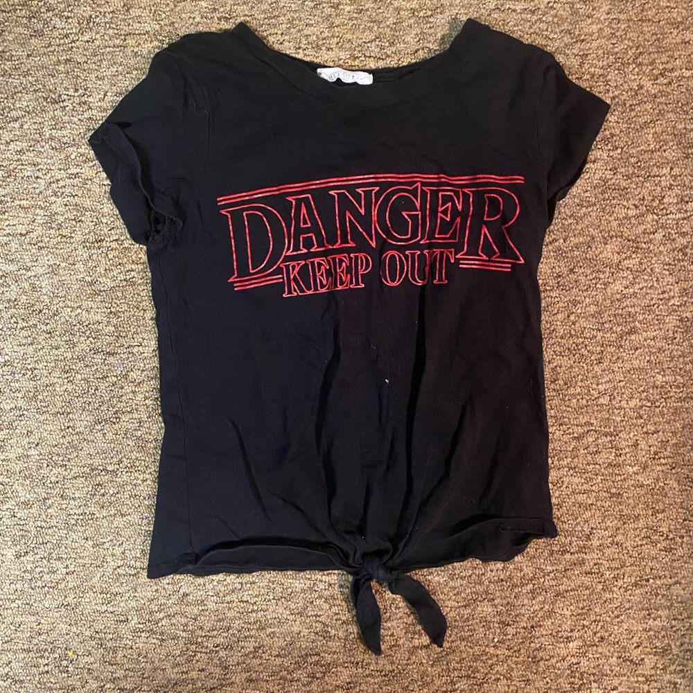 Danger keep out stranger thing font shirt!